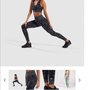 GYMSHARK camo leggings- black!